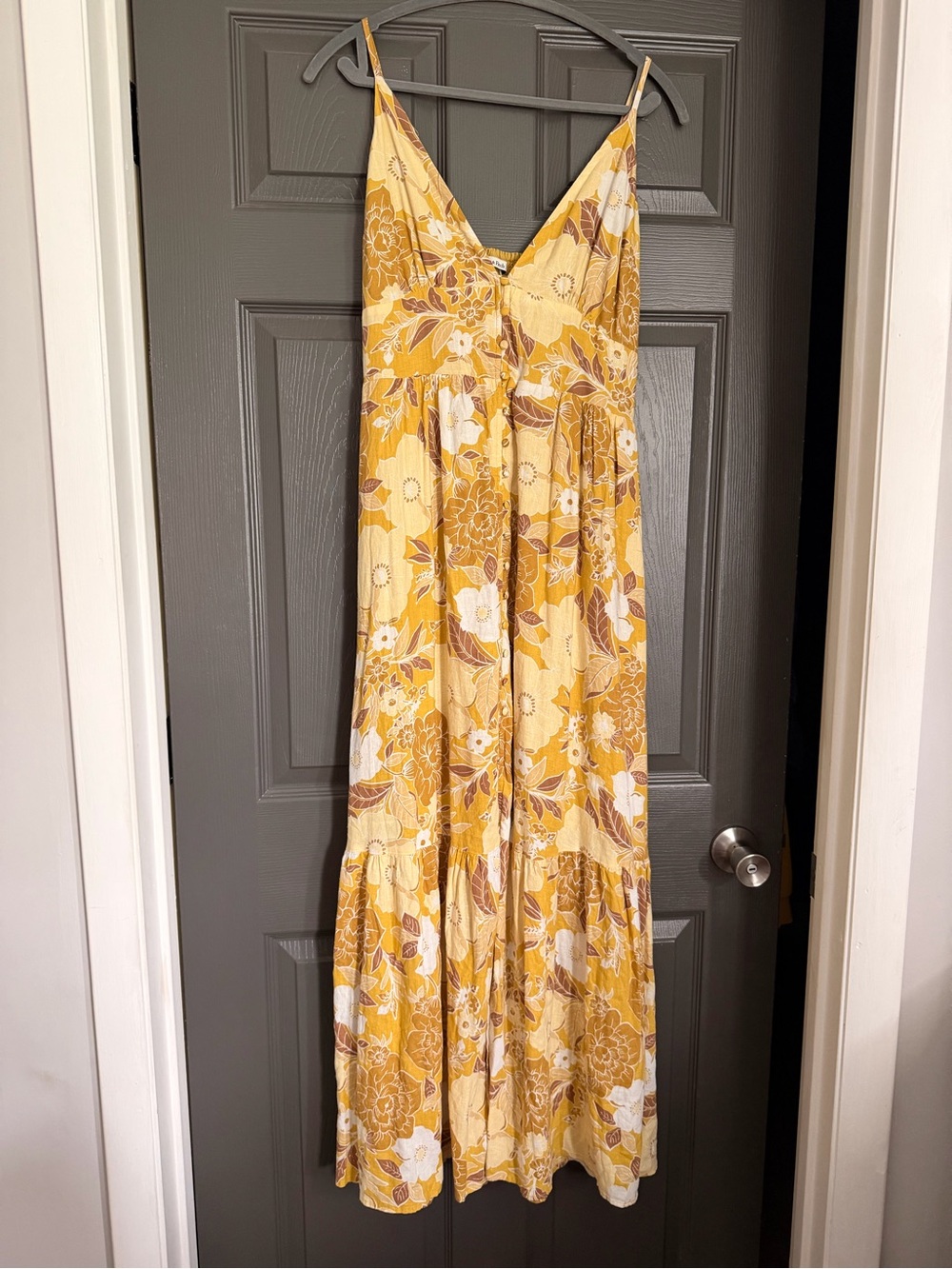Abercrombie & Fitch Yellow Floral Maxi Dress